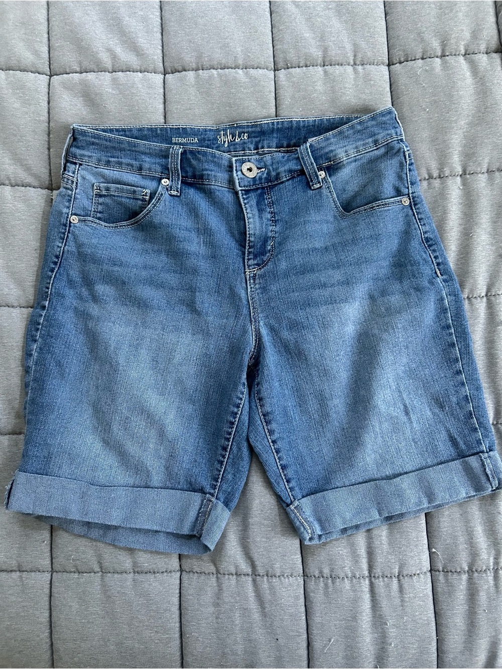 Style & Co. Women's Blue Denim Bermuda Shorts